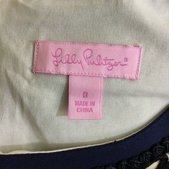 Lilly Pulitzer Womens Emmy Soutache A-Line Fit & Flare Dress Navy Blue Size 0 - Picture 5 of 7